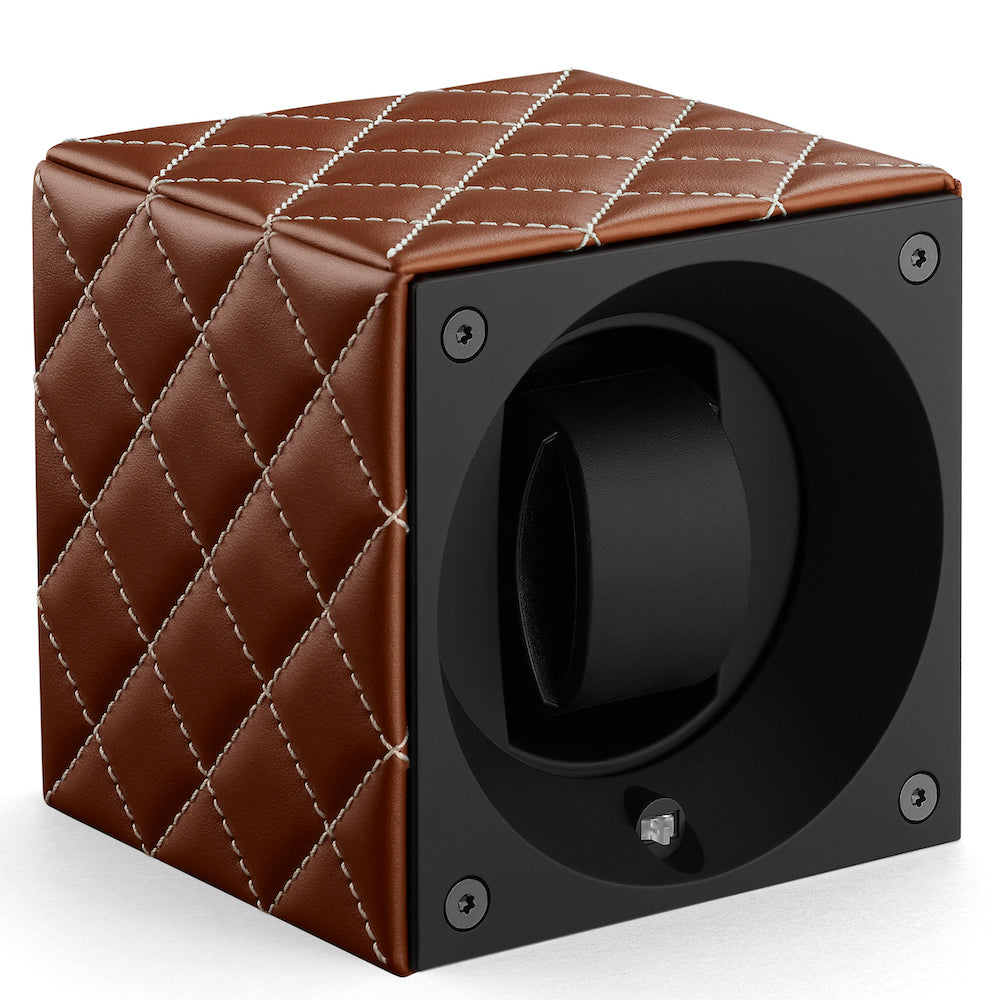 Swiss KubiK Watch Winder Single Honey Couture Leather SK01-CV002-Coutures Image 1