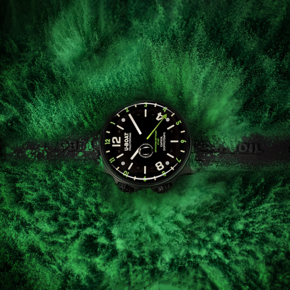 U-Boat Capsoil Doppiotempo 45 DLC Green Indices Watch D 8840/B Image 2