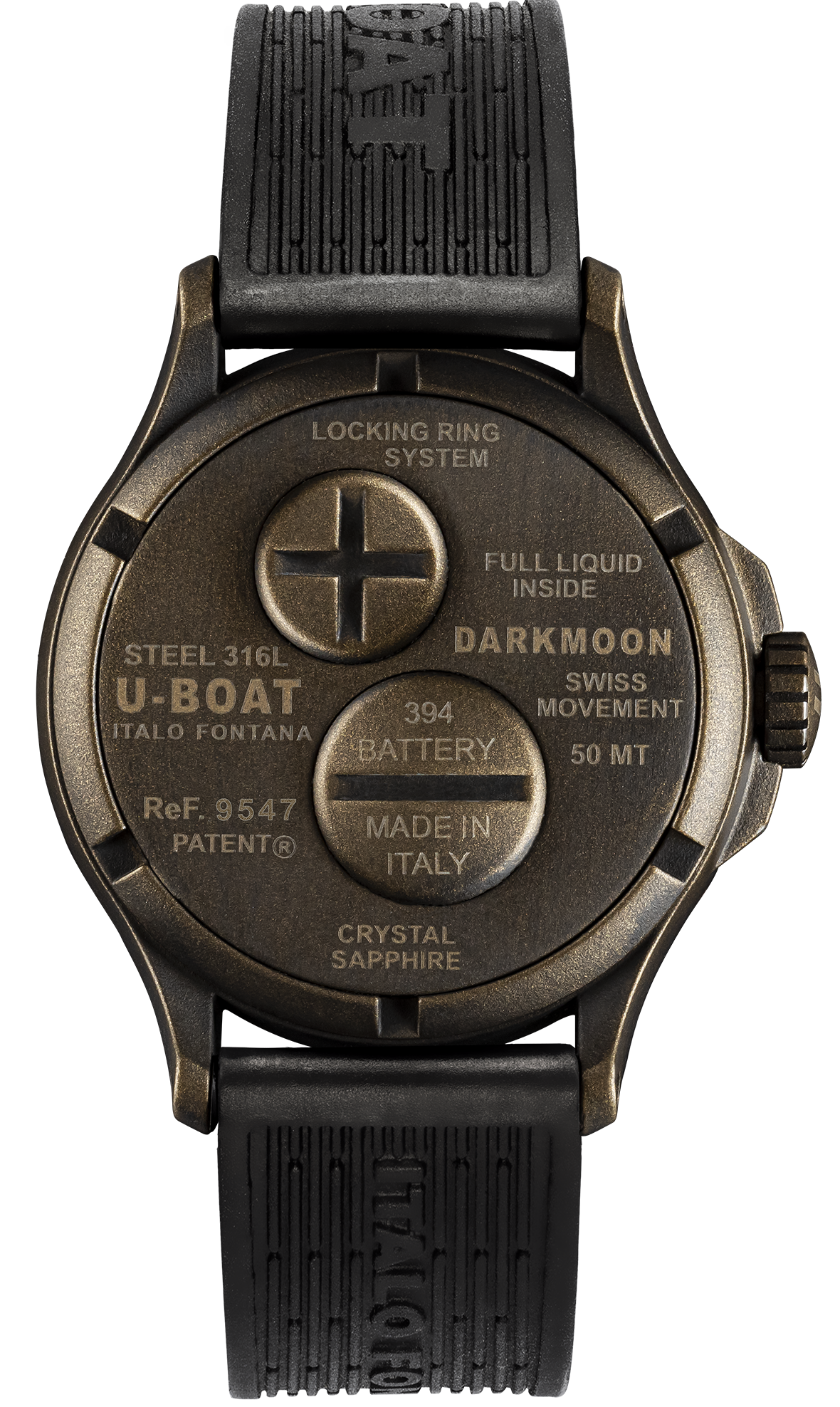 U-Boat Darkmoon 40 Brown Black Curve Vintage Watch D 9547 Image 2