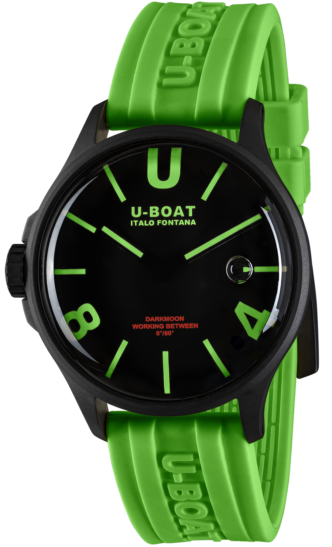 U-Boat Darkmoon 44 Black Green Curve PVD Watch D UBT-1071 Image 1
