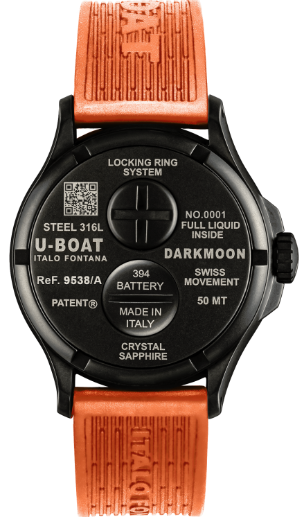 U-Boat Darkmoon 44 Black Orange Curve PVD D 9538/A Image 2