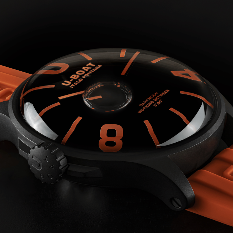 U-Boat Darkmoon 44 Black Orange Curve PVD D 9538/A Image 3