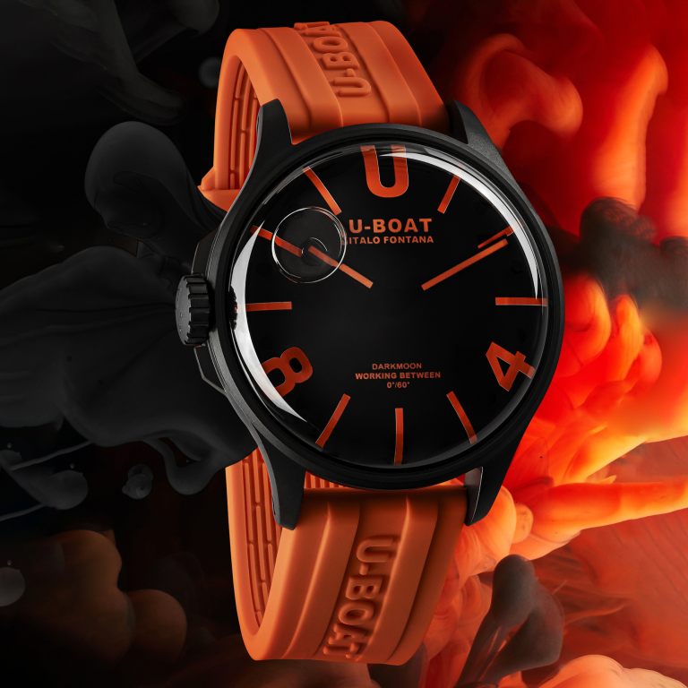 U-Boat Darkmoon 44 Black Orange Curve PVD D 9538/A Image 4