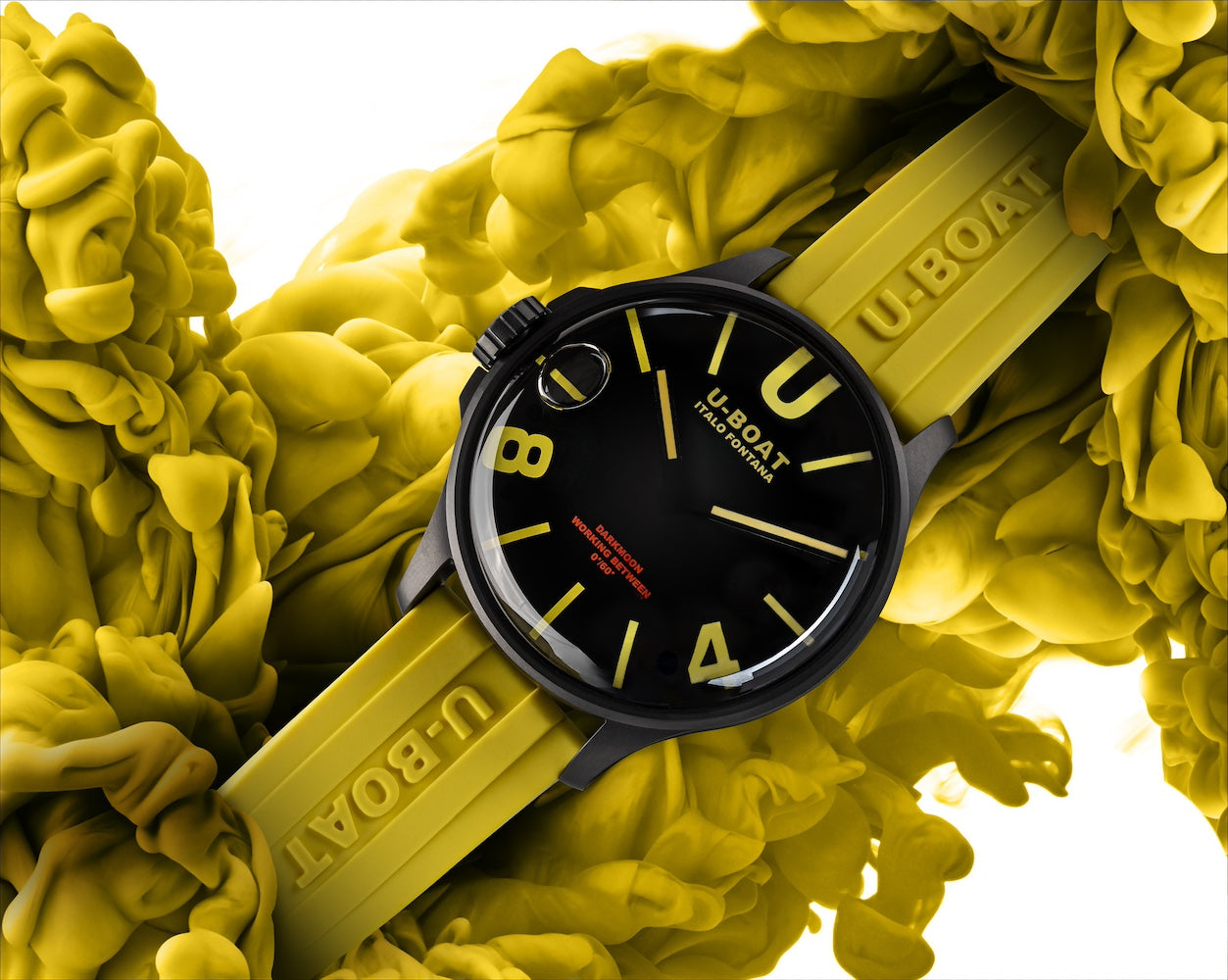 U-Boat Darkmoon 44 Black Yellow Curve PVD Watch D UBT-1068 Image 4