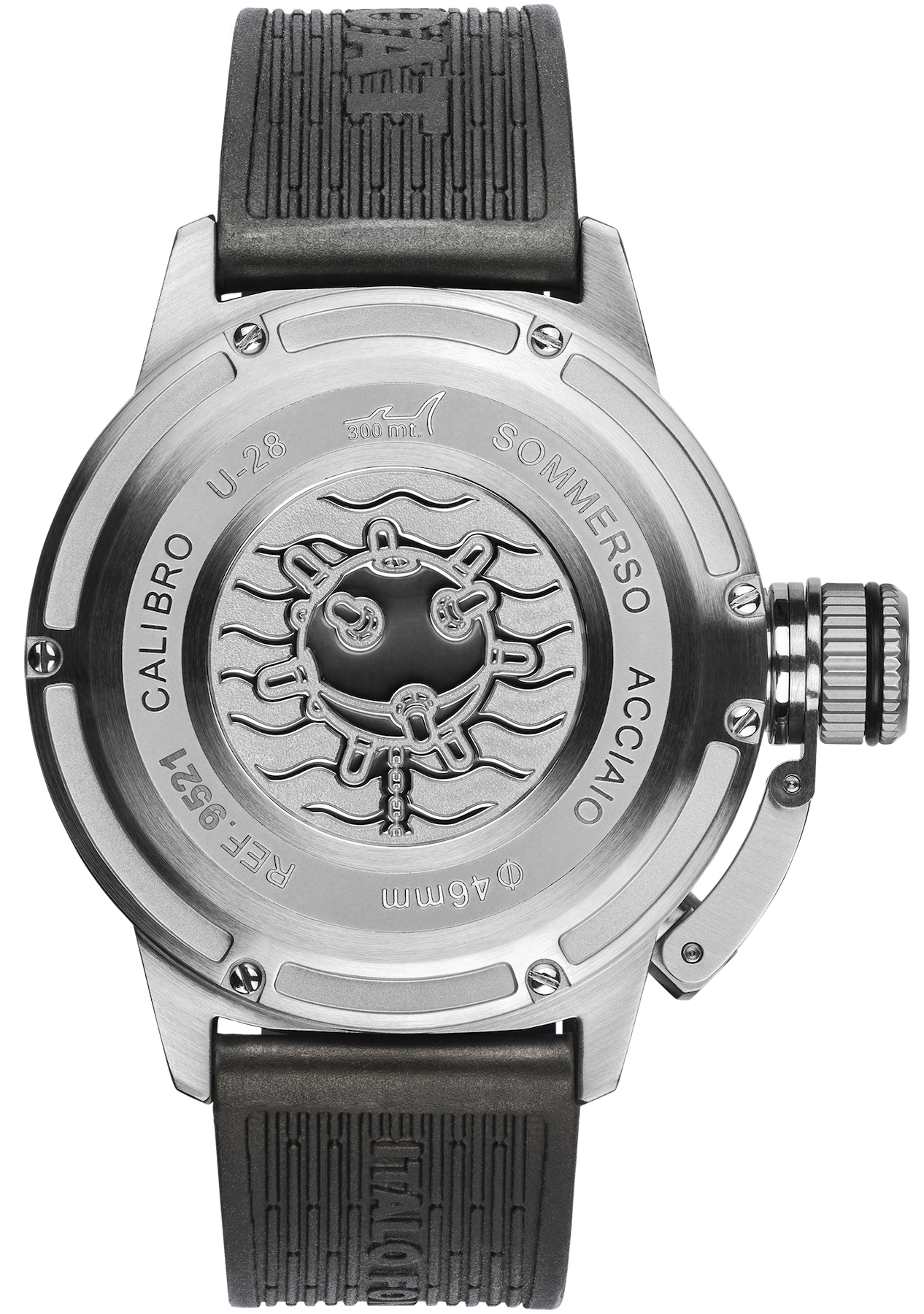 U-Boat Sommerso Ghiera Ceramica Nera Quadrante Bordeaux Watch 9521 Image 2