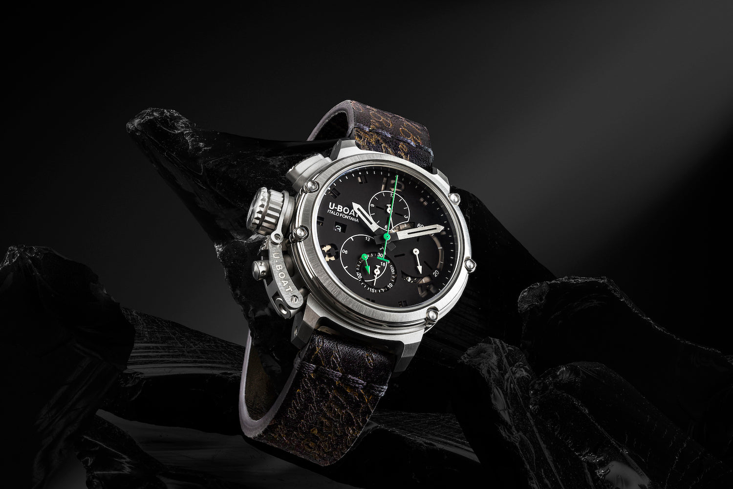 U-Boat Watch Chimera Chronograph Green Steel Limited Edition D 8528 Image 3