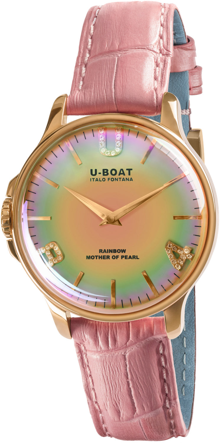 U-Boat Watch Rainbow Pink IP Gold D 8473 Image 1