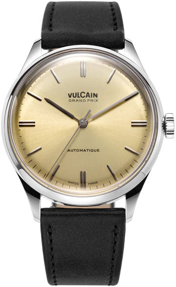 Vulcain Grand Prix Champagne Black Calf Leather Watch 670171A70.BAC201 Image 1
