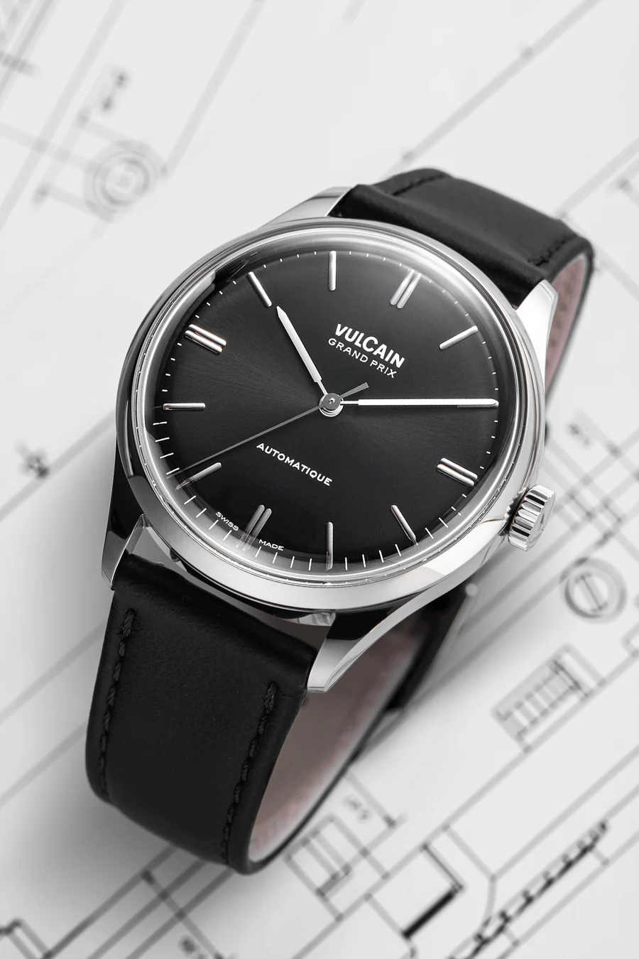 Vulcain Grand Prix Grey Leather Watch 670171A00.BAC213 Image 3