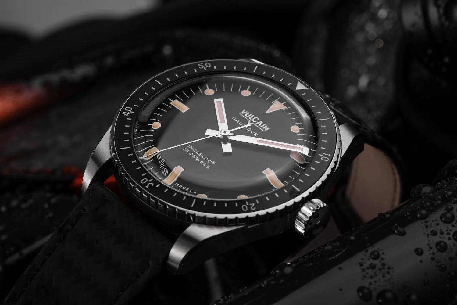 Vulcain Skindiver Black Leather Watch 660170A07.BAC201 Image 2