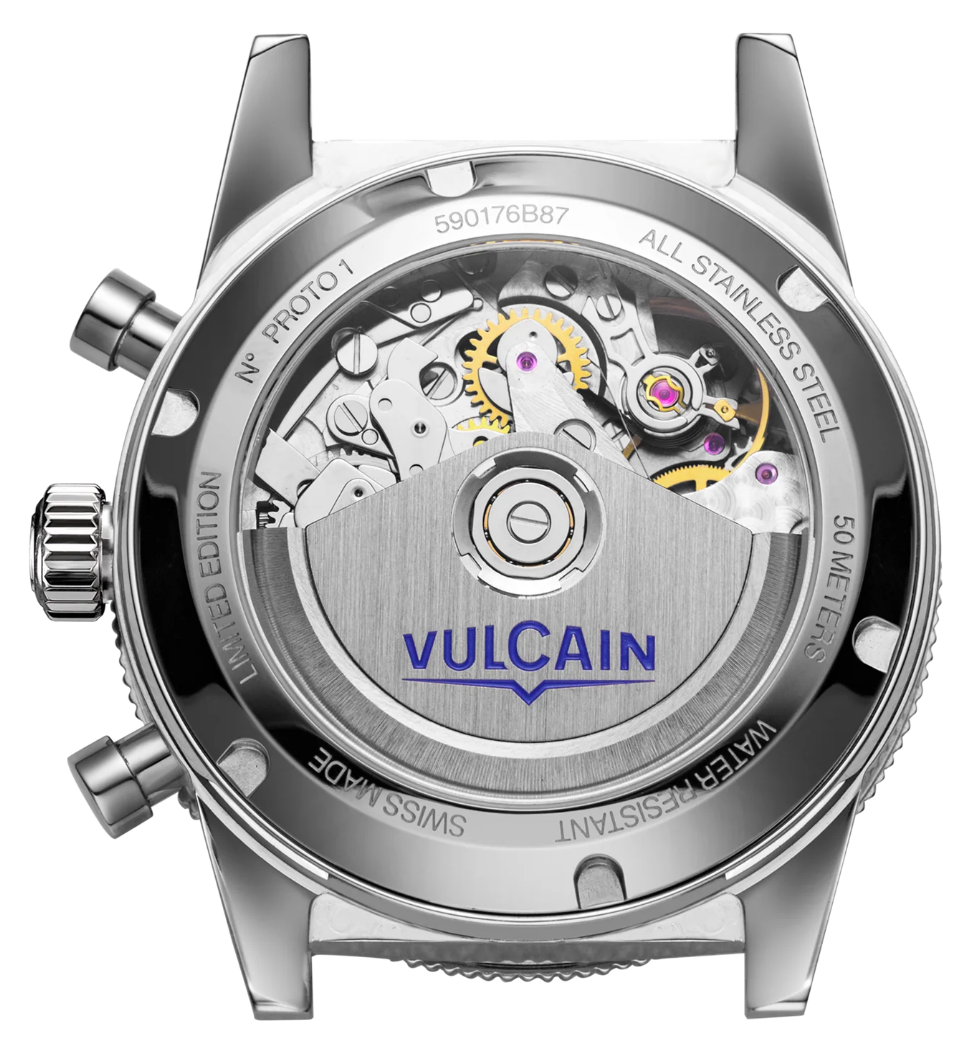 Vulcain Skindiver Chronograph Ice Blue Rubber Limited Edition Watch VLC-104 Image 3