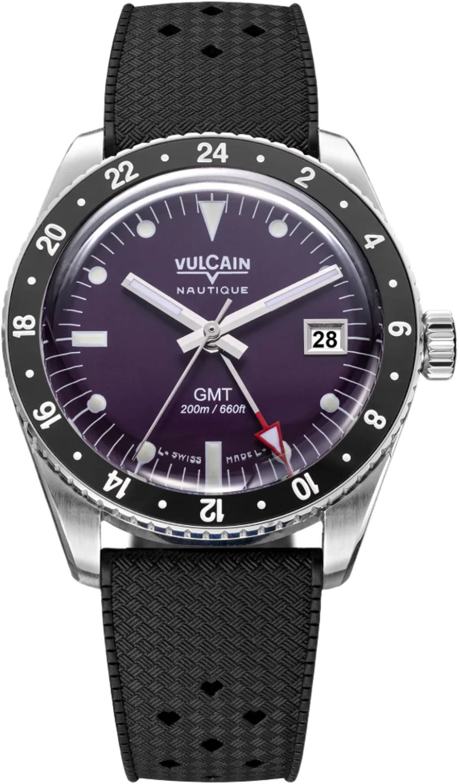 Vulcain Skindiver GMT Purple Rubber Limited Edition Watch VLC-100 Image 1