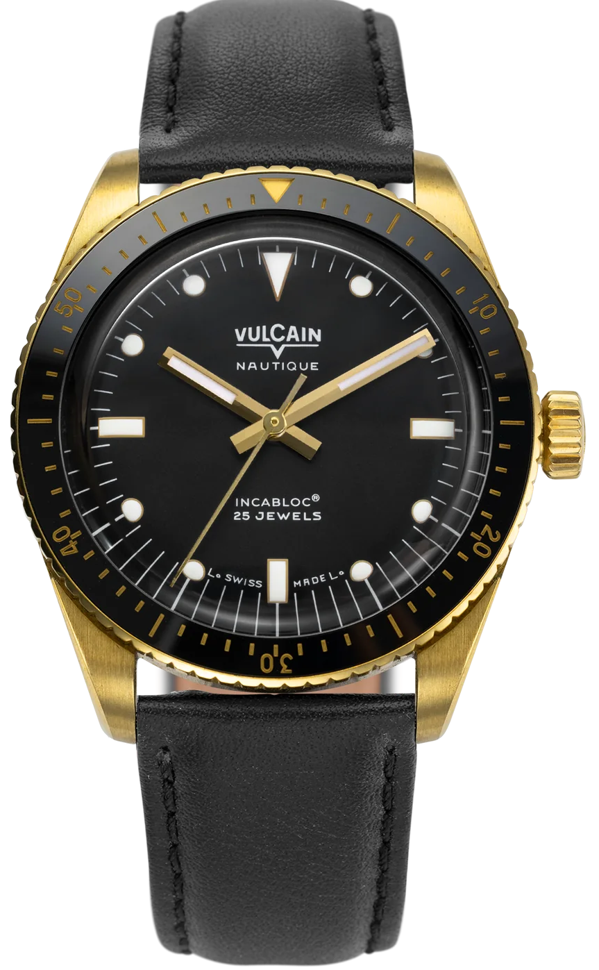 Vulcain Skindiver Nautique Gold Black Watch 661170A07.BAC201 Image 1