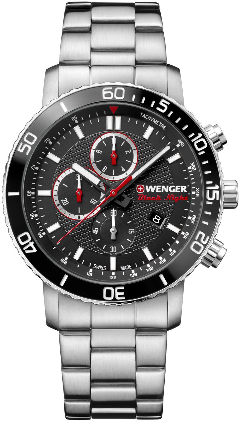 Wenger Watch Roadster Black Night Chrono Mens 01.1843.106 Image 1