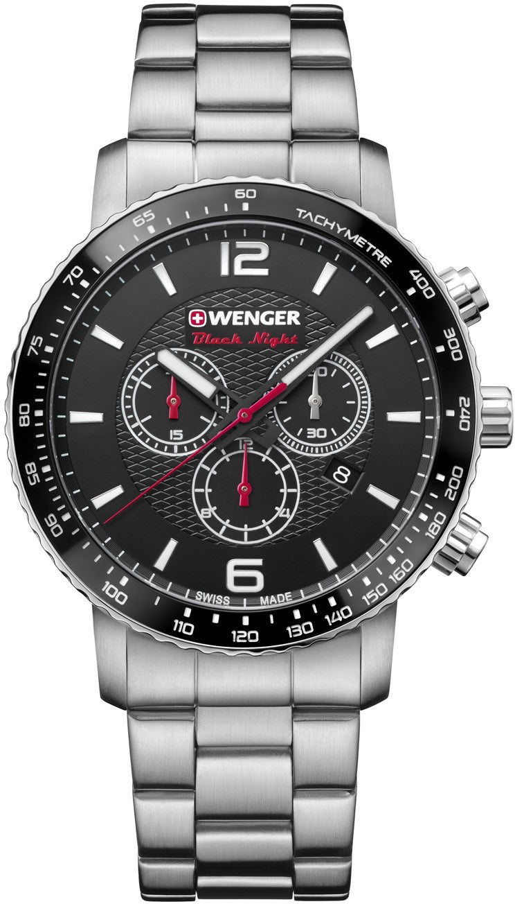 Wenger Watch Roadster Black Night Chrono Mens D 01.1843.103 Image 1