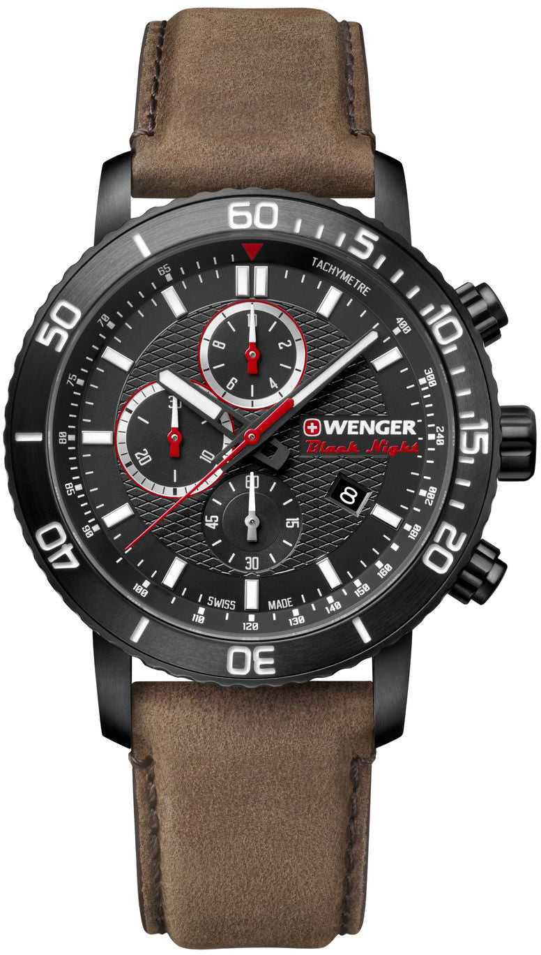 Wenger Watch Roadster Black Night Chrono Mens D 01.1843.107 Image 1
