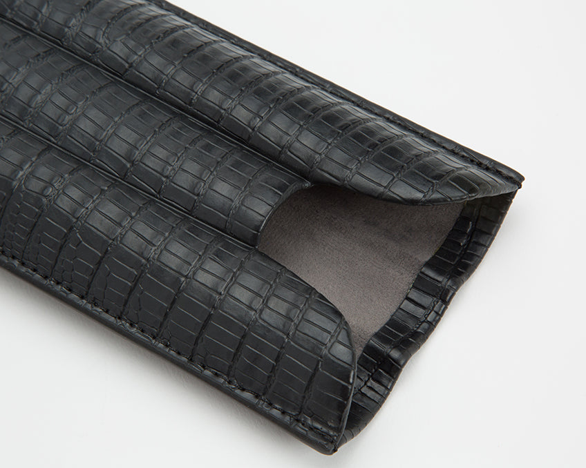 Wolf Cigar Case Blake 3 Piece Black Teju Lizard 306658 Image 4