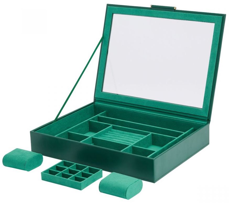 WOLF Jewellery Box Sophia With Window Forest Green 392412 Image 2