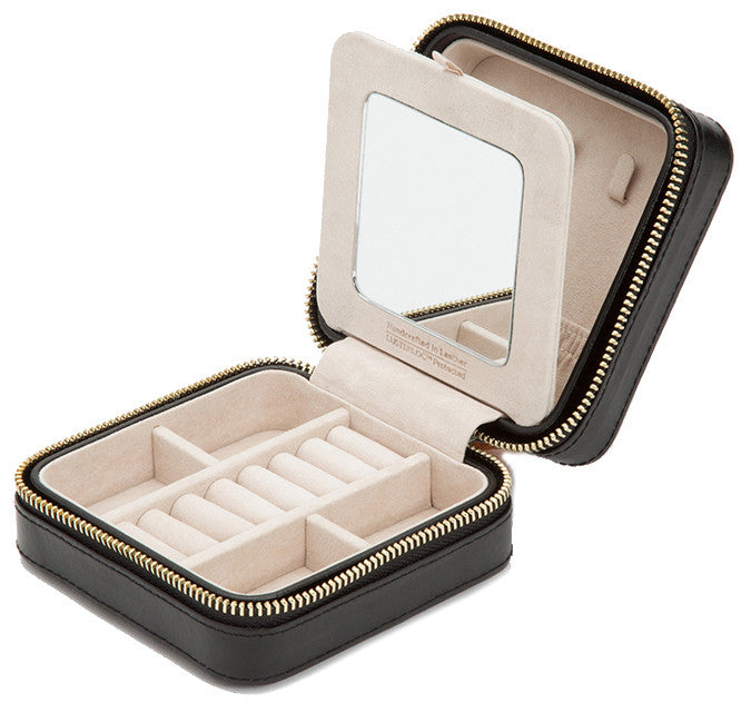 WOLF Jewellery Case Caroline Zip Travel Black 329971 Image 3