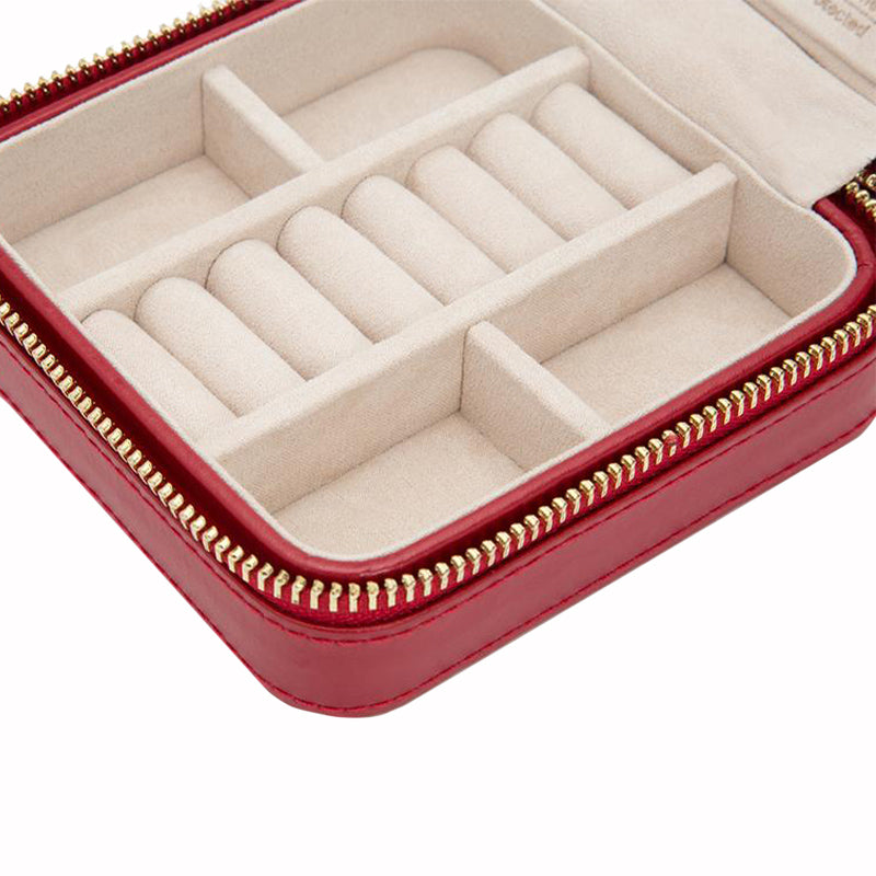 WOLF Jewellery Case Caroline Zip Travel Red 329972 Image 2
