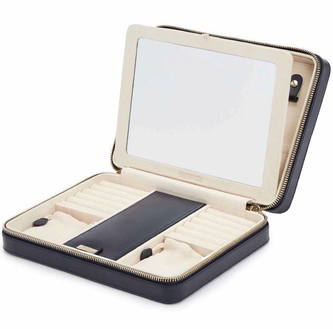 WOLF Jewellery Case Maria Zip Large Navy 766117 Image 1