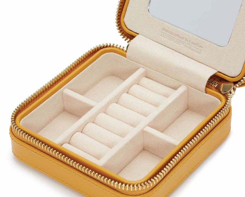WOLF Jewellery Case Maria Zip Small Musturd 766293 Image 3