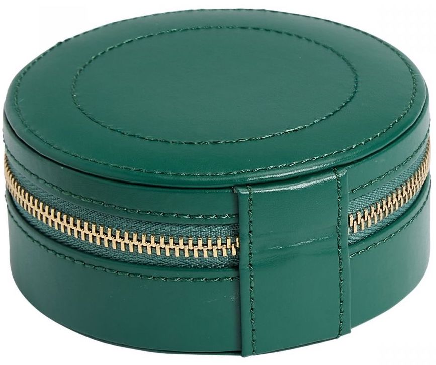 WOLF Jewellery Case Sophia Round Zip Case Forest Green 392312 Image 5