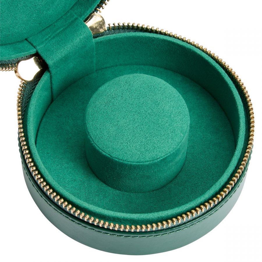 WOLF Jewellery Case Sophia Round Zip Case Forest Green 392312 Image 7