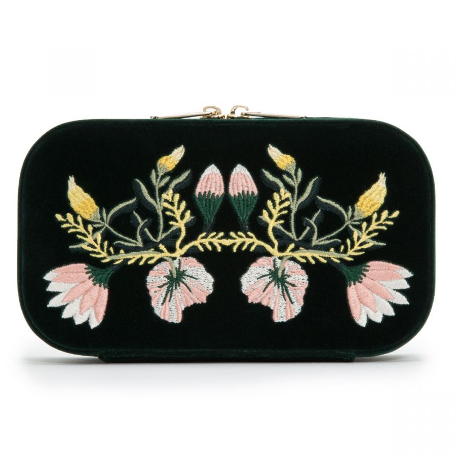 WOLF Jewellery Travel Case Zoe Zip Forest Green 393312 Image 3