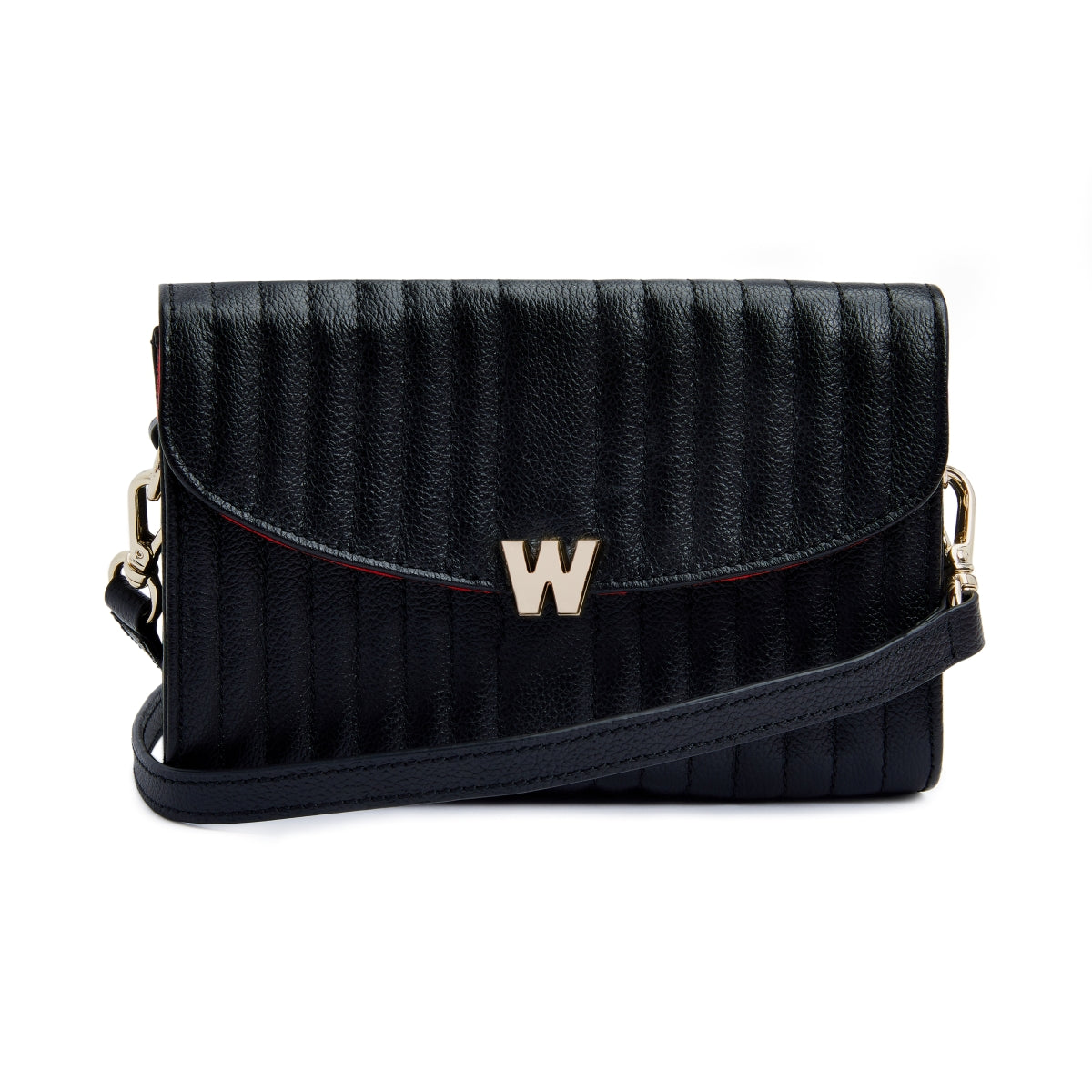 Wolf Mimi Collection Leather Black Crossbody Bag with Wristlet 768302 Image 1
