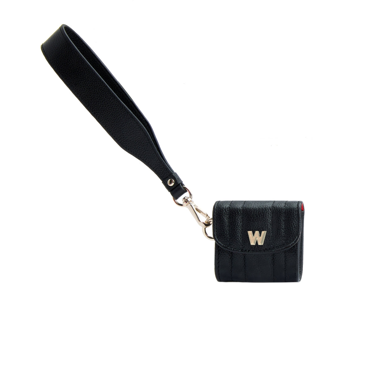 Wolf Mimi Collection Leather Black Earpods Case with Wristlet 768102 Image 1
