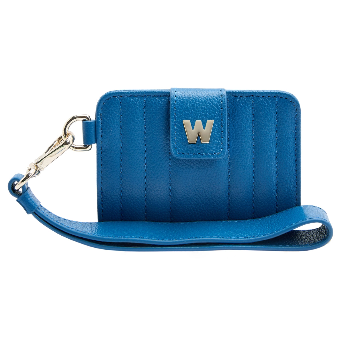 WOLF Mimi Collection Leather Blue Credit Card Holder with Wristlet 768224 Image 1