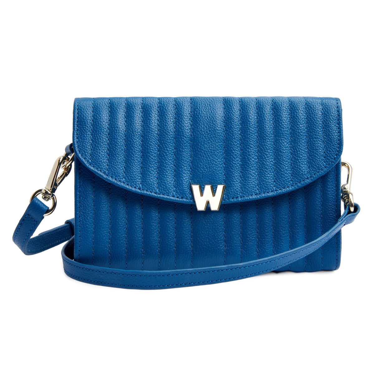 Wolf Mimi Collection Leather Blue Crossbody Bag with Wristlet 768324 Image 1