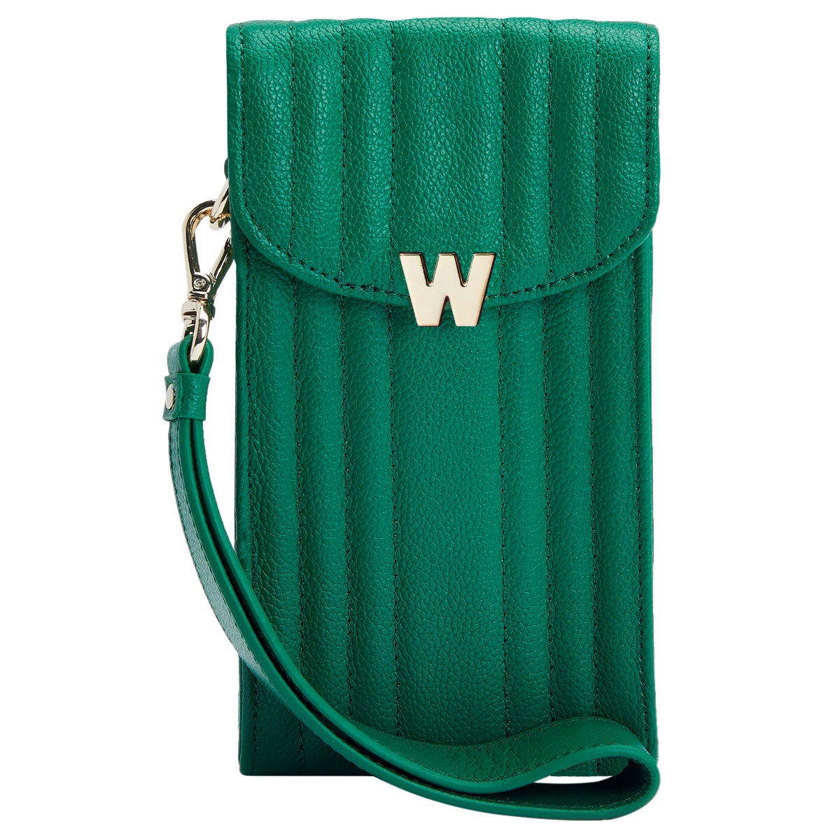 Wolf Mimi Collection Leather Green Phone Case with Wristlet and Lanyard 768512 Image 1