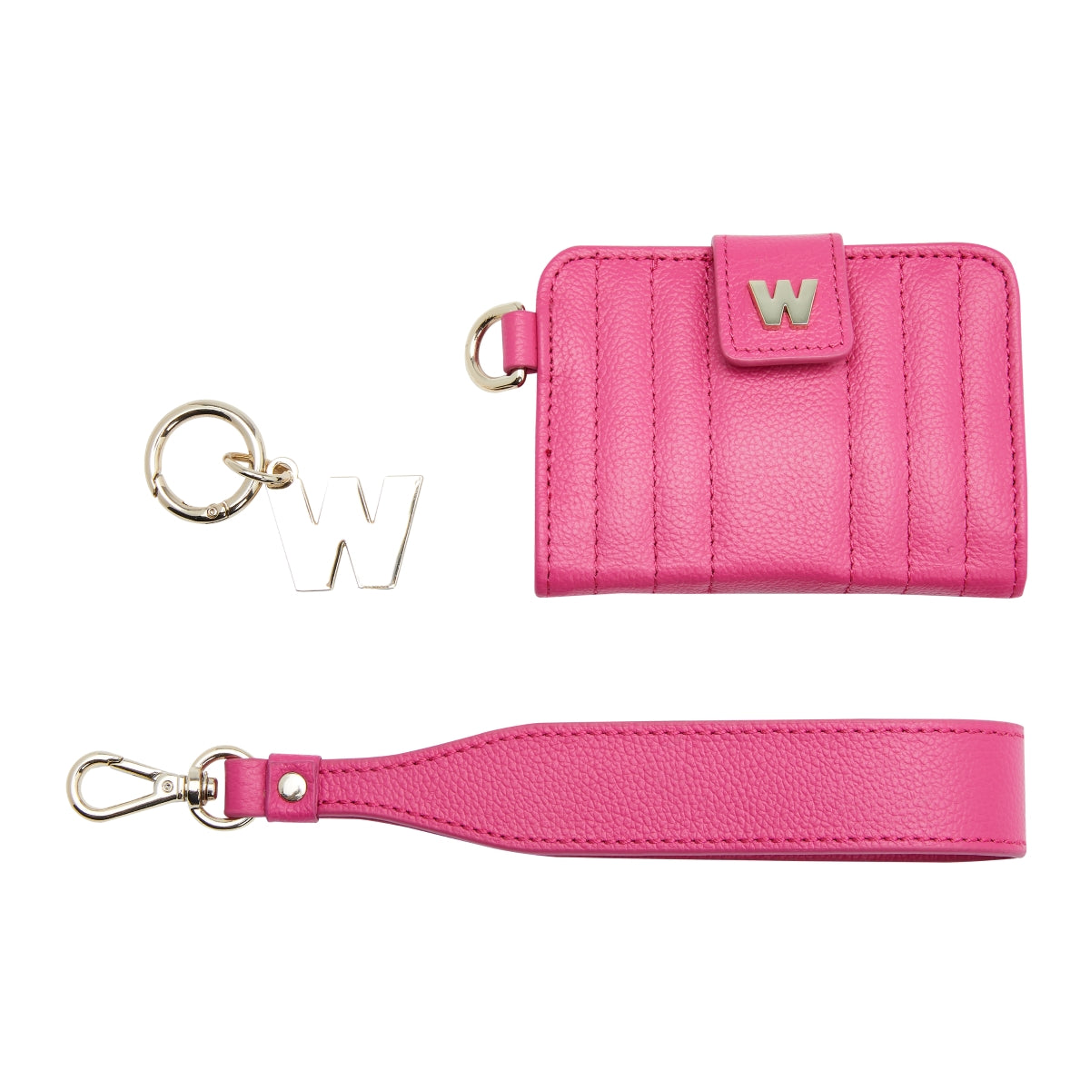 WOLF Mimi Collection Leather Pink Credit Card Holder with Wristlet 768290 Image 5