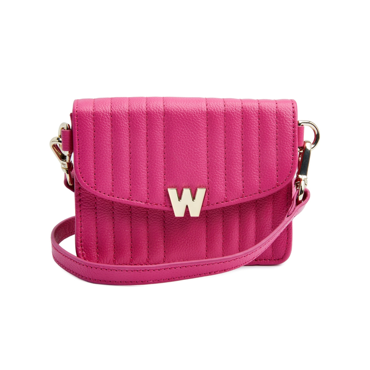 Wolf Mimi Collection Leather Pink Mini Bag with Wristlet and Lanyard 768490 Image 1
