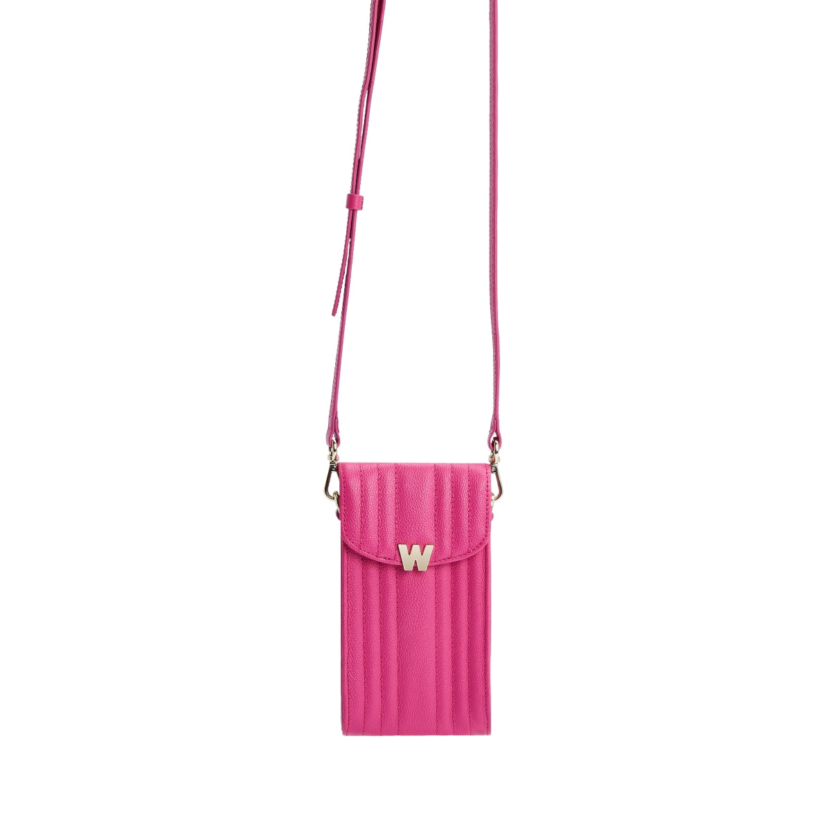 Wolf Mimi Collection Leather Pink Phone Case with Wristlet and Lanyard 768590 Image 1