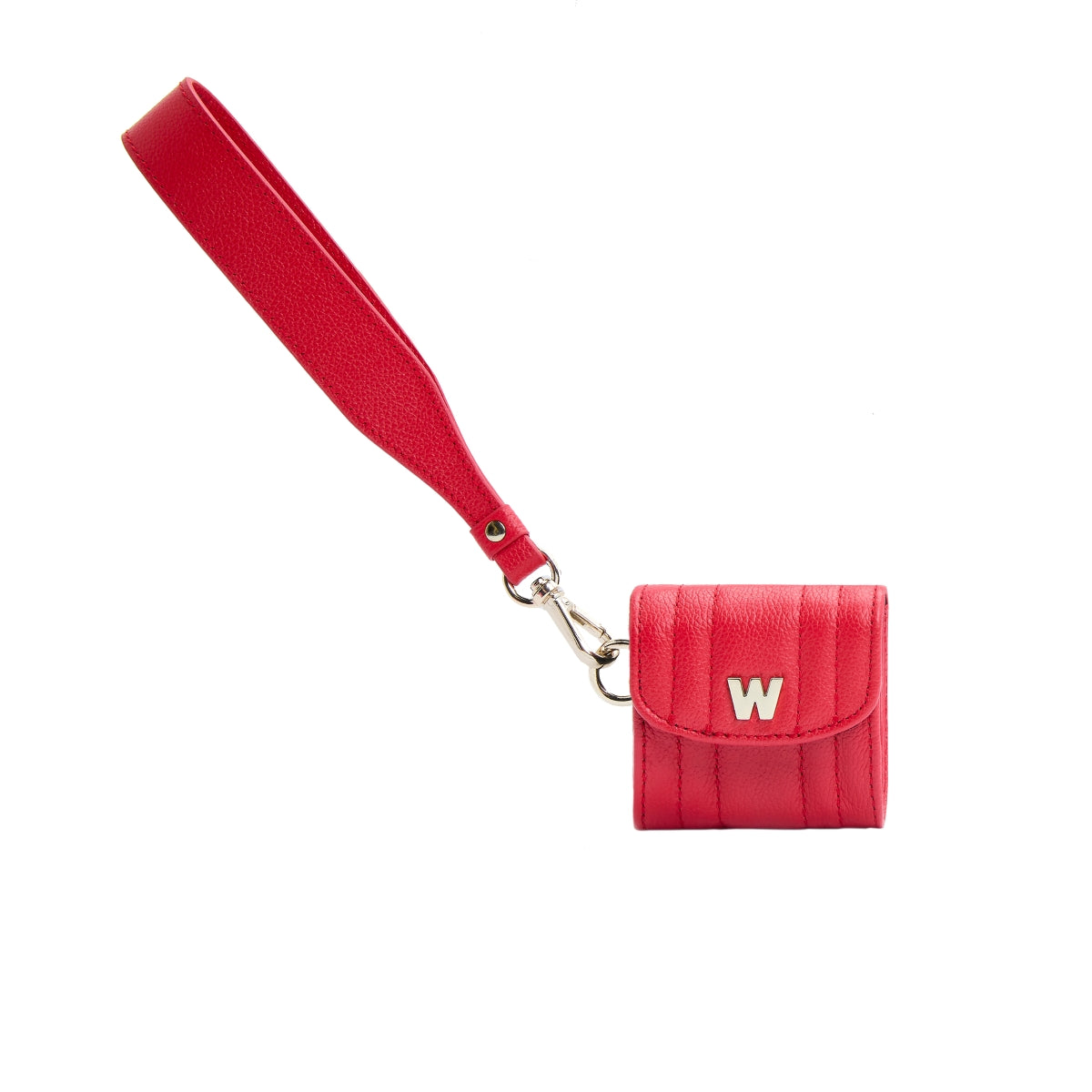 Wolf Mimi Collection Leather Red Earpods Case with Wristlet 768172 Image 1