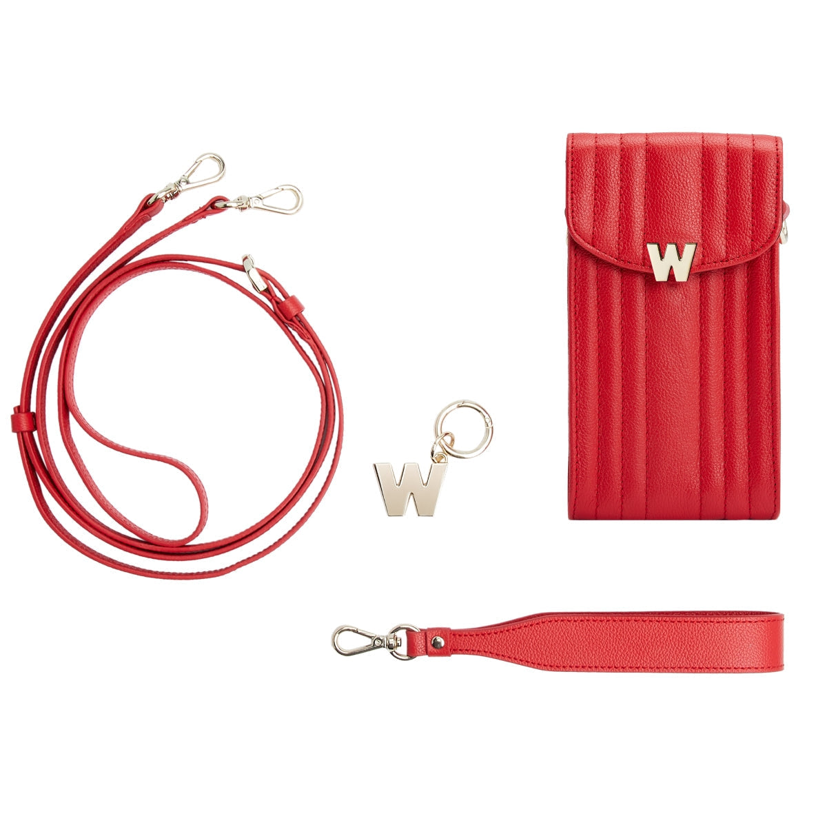 Wolf Mimi Collection Leather Red Phone Case with Wristlet and Lanyard 768572 Image 6