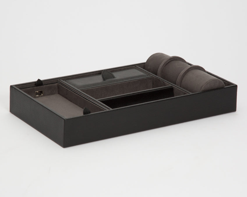 WOLF Valet Tray With Cuff Blake Black Grey 306402 Image 2