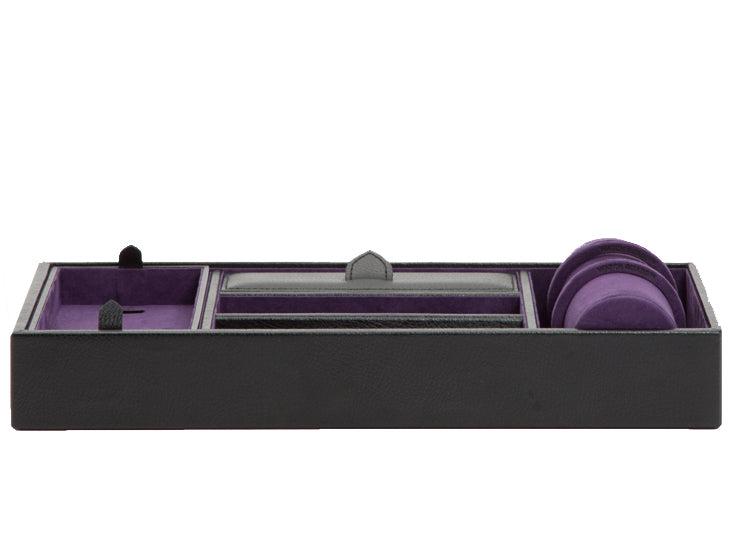 WOLF Valet Tray With Cuff Blake Black Purple 306428 Image 1
