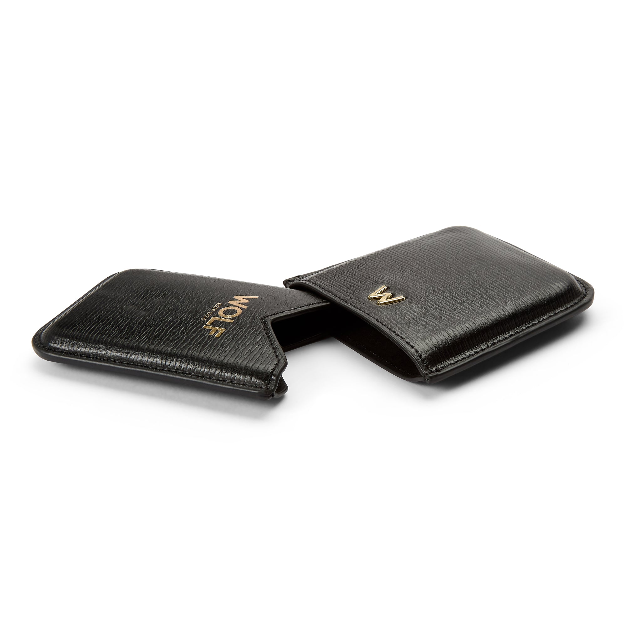 Wolf W Collection Leather Black Molded Card Case 774502 Image 3