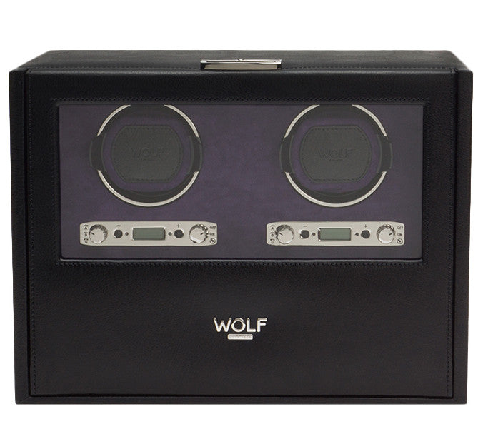 WOLF Watch Winder Blake Double Storage And Travel Case Black Pebble 460728 Image 3