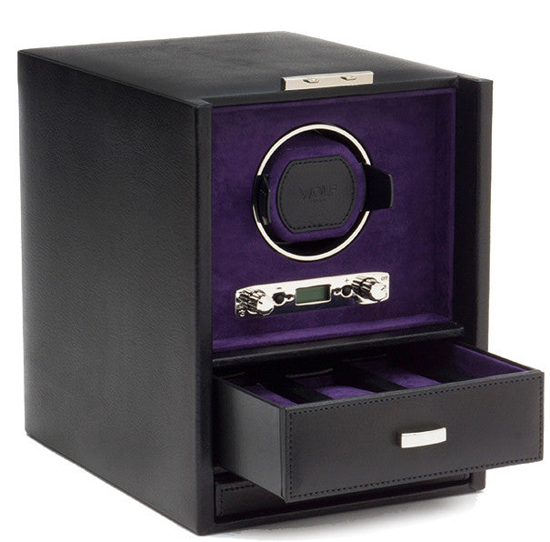 WOLF Watch Winder Blake Single And Storage Black Pebble 460628 Image 2