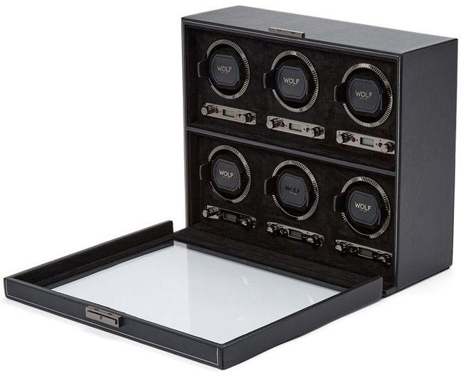 WOLF Watch Winder British Racing Black 6pc 792402 Image 1