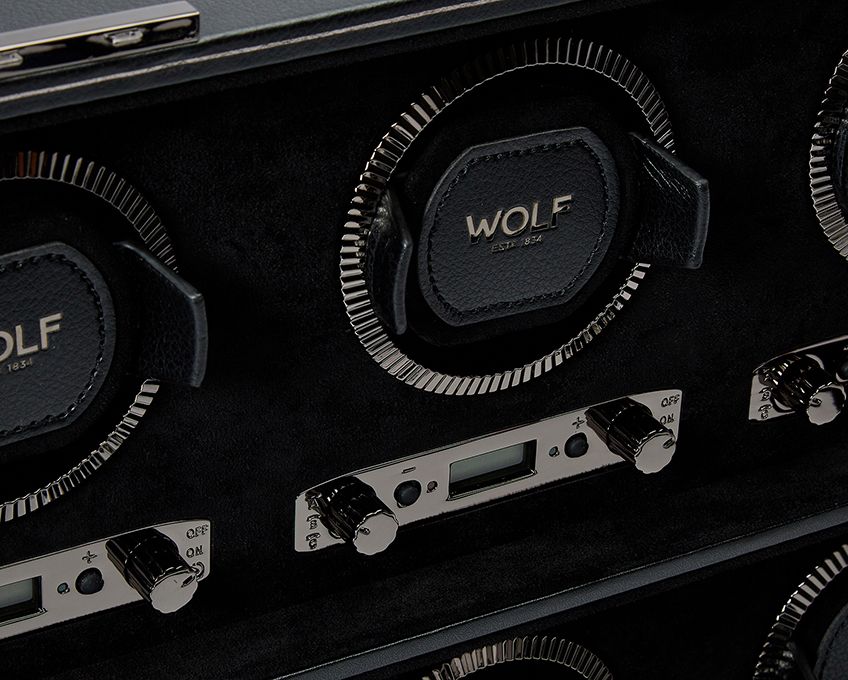 WOLF Watch Winder British Racing Black 8pc 792502 Image 3