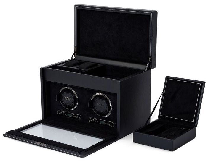 WOLF Watch Winder British Racing Black Double Storage 792202 Image 3