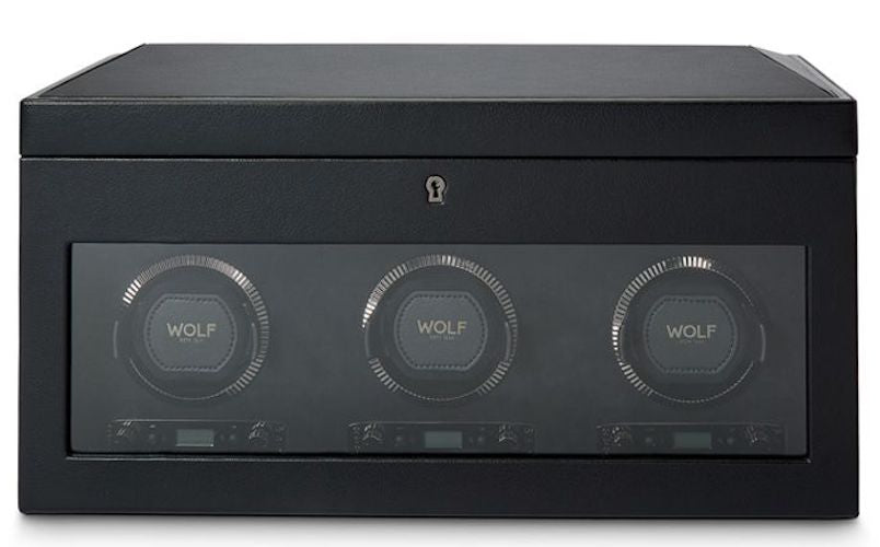 WOLF Watch Winder British Racing Black Triple Storage 792302 Image 7