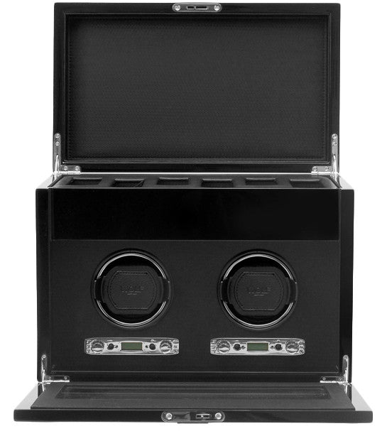 WOLF Watch Winder Savoy Double With Storage Black 454670 Image 2