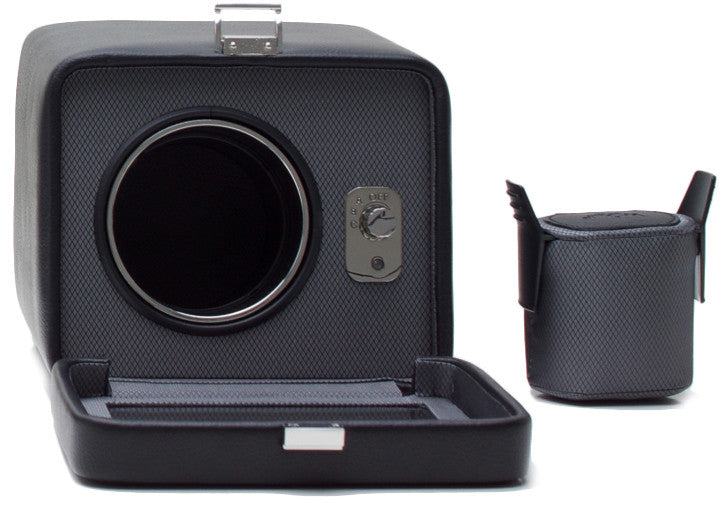 Wolf Watch Winder Windsor Single With Cover Black/Grey 4525029 Image 3